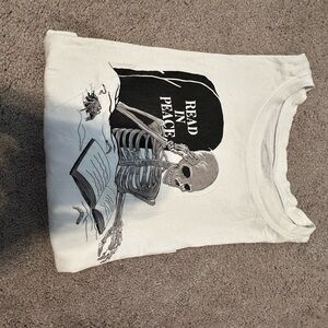 Heritage White Short Sleeve Tee with Skeleton Design